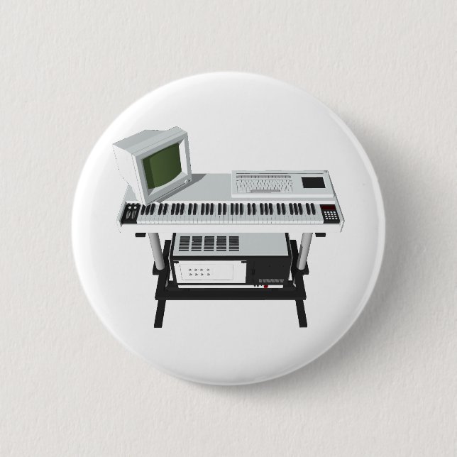 Sampler-Tastatur im Stil der 80er Jahre: 3D-Modell Button (Vorderseite)