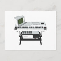 Sampler-Tastatur im Stil der 80er Jahre: 3D-Modell