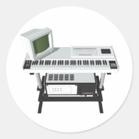 Sampler-Tastatur im Stil der 80er Jahre: 3D-Modell