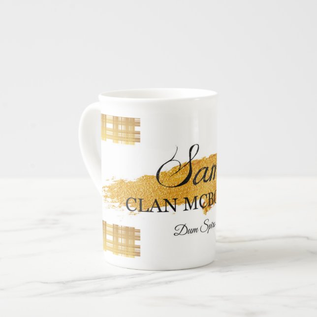 Sam's Clan McBookish Knochen China Tasse (Vorderseite Links)
