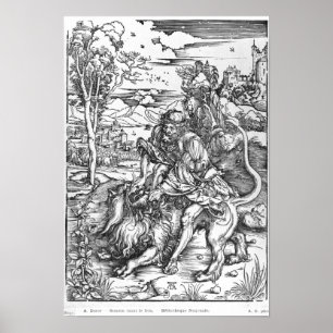 Samson, der den Löwe, c.1496-98 tötet Poster