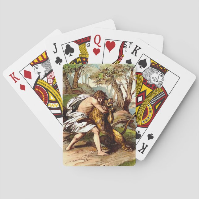 Samson tötet einen kleinen Löwen, der Karten spiel Spielkarten (Rückseite)