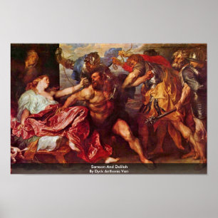 Samson und Delilah durch Dyck Anthonis Van Poster