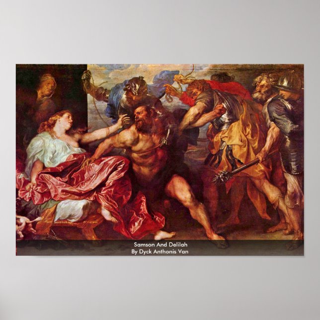 Samson und Delilah von Dyck Anthonis Van Poster (Vorne)