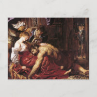 Samson und Delilah von Peter Paul Rubens Postcard