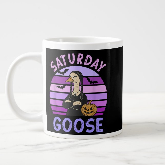 Samstag Gans Funny Goose Halloween Jumbo-Tasse (Links)