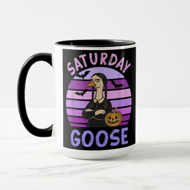 Samstag Gans Funny Goose Halloween Tasse (Links)