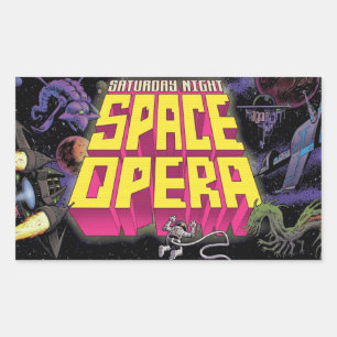 Samstag Night Space Opera Sticker! Rechteckiger Aufkleber