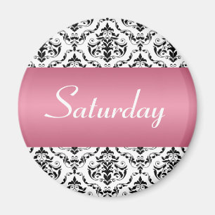 Samstag-Rosa - Damast-Magnet Magnet