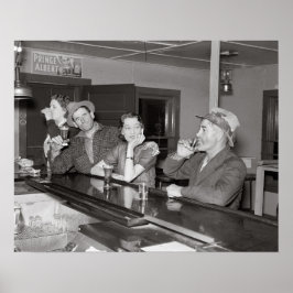 Samstagnacht im Saloon, 1937. Vintages Foto Poster