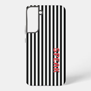 Samsung Galaxy Parlez Black White Stripes Red Coque de téléphone