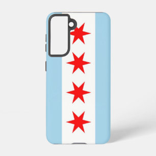 Samsung Galaxy S21 Case Flag von Chicago, USA. Hülle