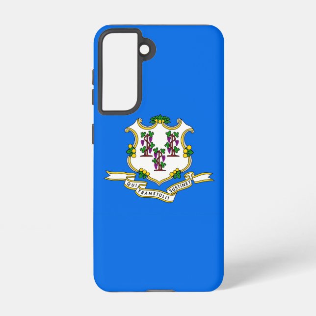 Samsung Galaxy S21 Case Flag von Connecticut, USA Hülle (Rückseite)