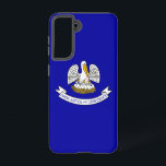 Samsung Galaxy S21 Case Flag von Louisiana, USA Hülle<br><div class="desc">Mit der Samsung SGH-X500 und dem neuen Sony Ericsson Z800i präsentiert sich das Samsung SGH-E900 in einem eleganten und eleganten Design. Dieses Cover wurde mit viel Liebe zum Detail gestaltet und zeigt stolz die charakteristischen Elemente der Louisiana-Fahne. Es zeichnet sich durch ein kühnes Design aus, wobei ein Pelikan seine Jungen...</div>
