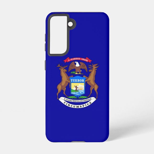 Samsung Galaxy S21 Case Flag von Michigan Hülle (Rückseite)