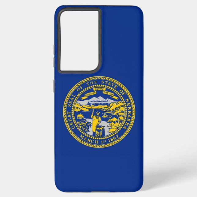 Samsung Galaxy S21 Plus Case Flag von Nebraska Hülle (Rückseite)