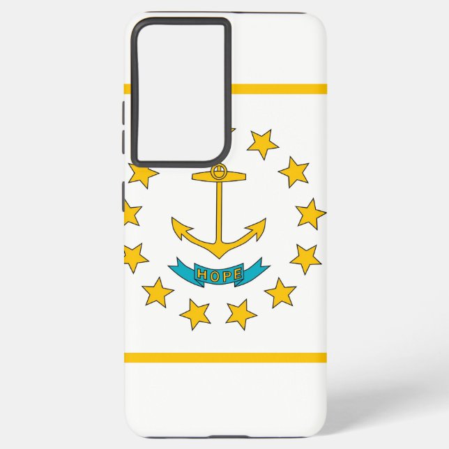 Samsung Galaxy S21 Plus Fallflagge auf Rhode Islan Hülle (Rückseite)