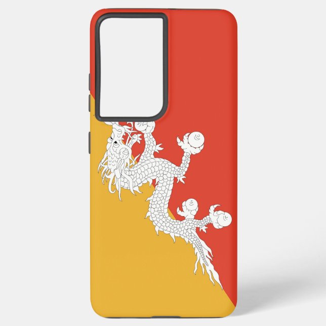 Samsung Galaxy S21 Plus Fallflagge von Bhutan Hülle (Rückseite)