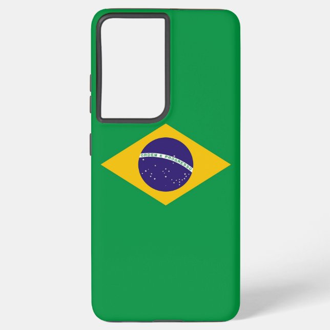Samsung Galaxy S21 Plus Fallflagge von Brasilien Hülle (Rückseite)