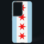 Samsung Galaxy S21 Plus Fallflagge von Chicago Samsung Galaxy Hülle<br><div class="desc">Mit dem Samsung SGH-X500 und dem neuen Samsung SGH-X500 präsentiert das Samsung SGH-X500 ein neues und hochwertiges Mobiltelefon. Dieses Cover wurde mit Präzision erstellt und zeigt stolz die ikonischen Elemente der Chicagoer Flagge. Das Design besteht aus vier roten Sternen, die historische Ereignisse darstellen: Fort Dearborn, das Great Chicago Fire, die...</div>