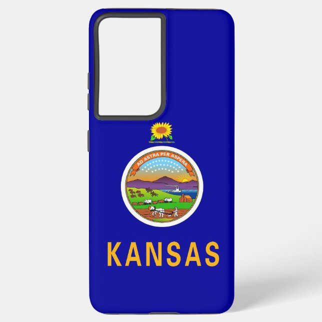 Samsung Galaxy S21 Plus Fallflagge von Kansas Hülle (Rückseite)