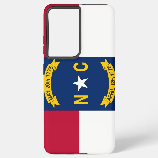 Samsung Galaxy S21 Plus Fallflagge von North Carol Hülle (Rückseite)