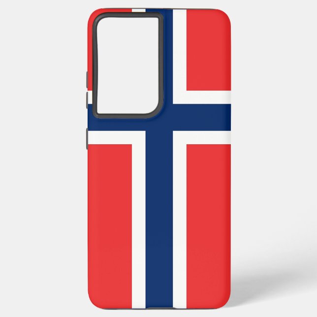 Samsung Galaxy S21 Plus Fallflagge von Norwegen Hülle (Rückseite)