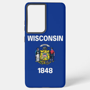 Samsung Galaxy S21 Plus Fallflagge von Wisconsin Hülle