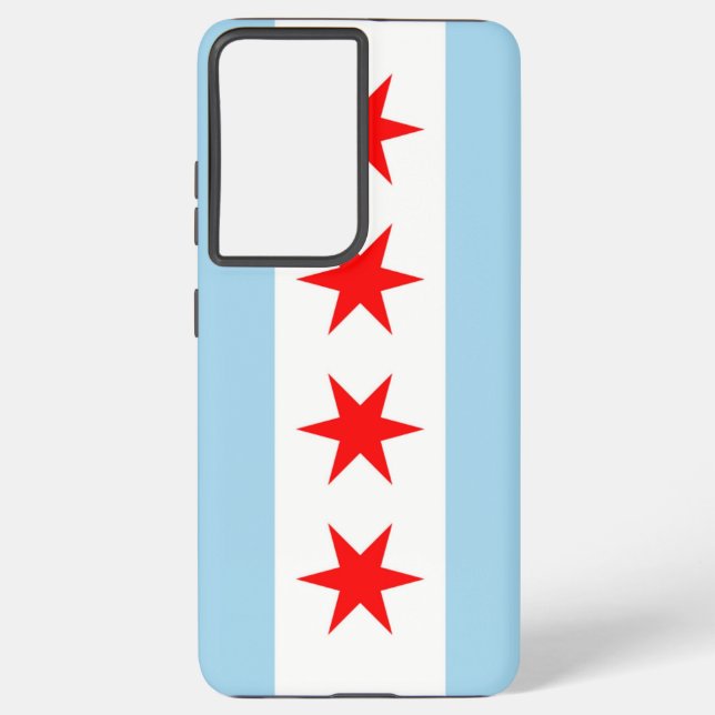 Samsung Galaxy S21 Ultra Case Flag von Chicago Samsung Galaxy Hülle (Rückseite)