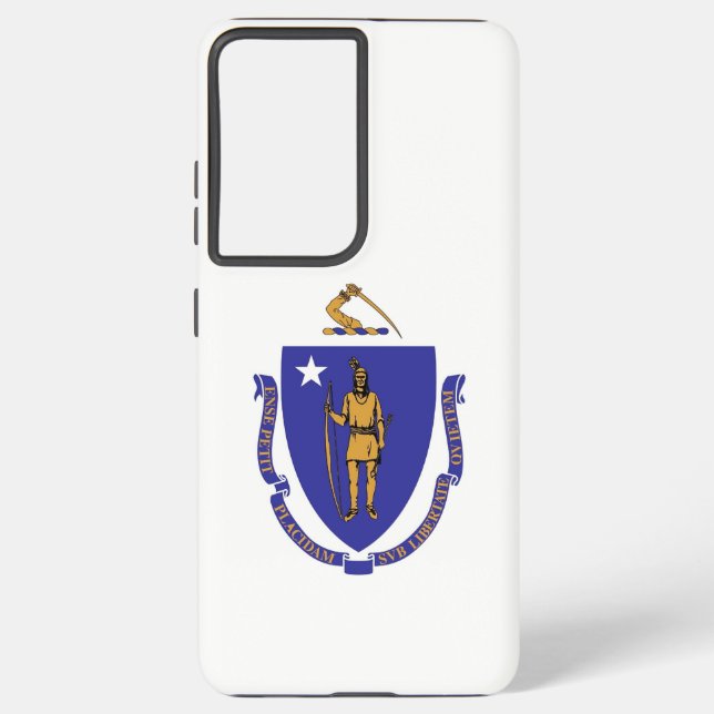 Samsung Galaxy S21 Ultra Case Massachusetts Flag Hülle (Rückseite)