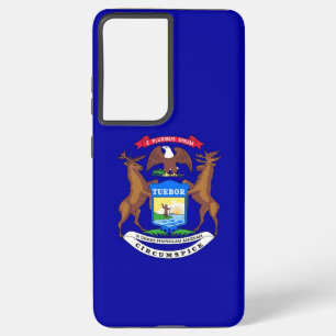 Samsung Galaxy S21 Ultra Case Michigan Fahne Hülle