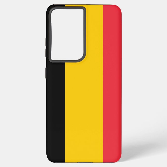 Samsung Galaxy S21 Ultra Case mit belgischer Flagg Hülle (Rückseite)