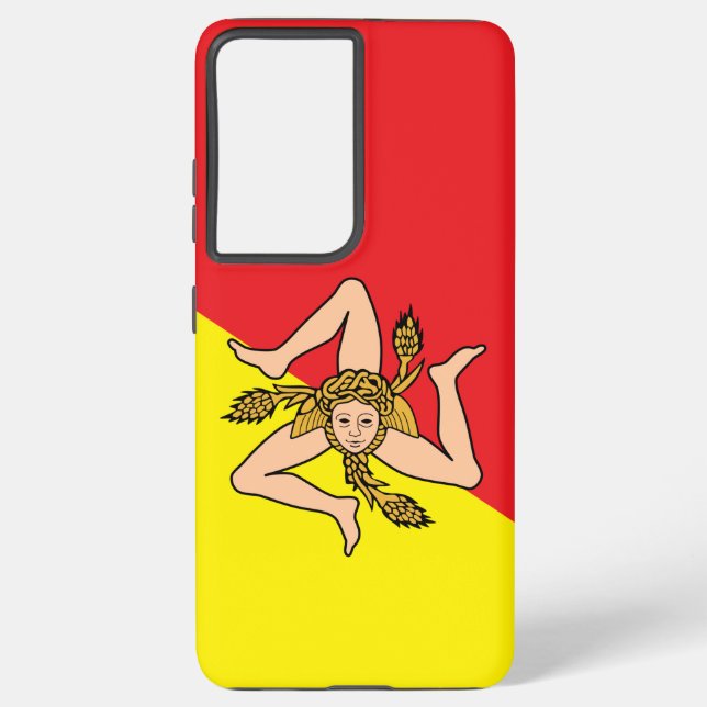 Samsung Galaxy S21 Ultra Case mit Sizilien-Flagge Hülle (Rückseite)