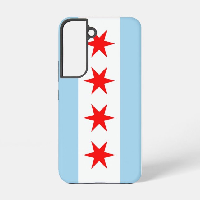 Samsung Galaxy S22 Case Flag von Chicago Samsung Galaxy Hülle (Rückseite)