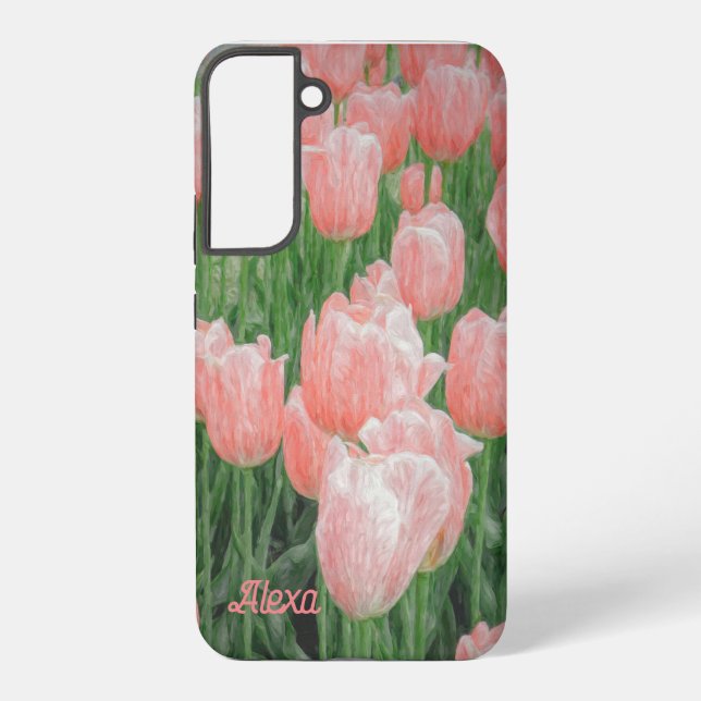 Samsung Galaxy S22+ Fall mit rosa Tulips Hülle (Rückseite)