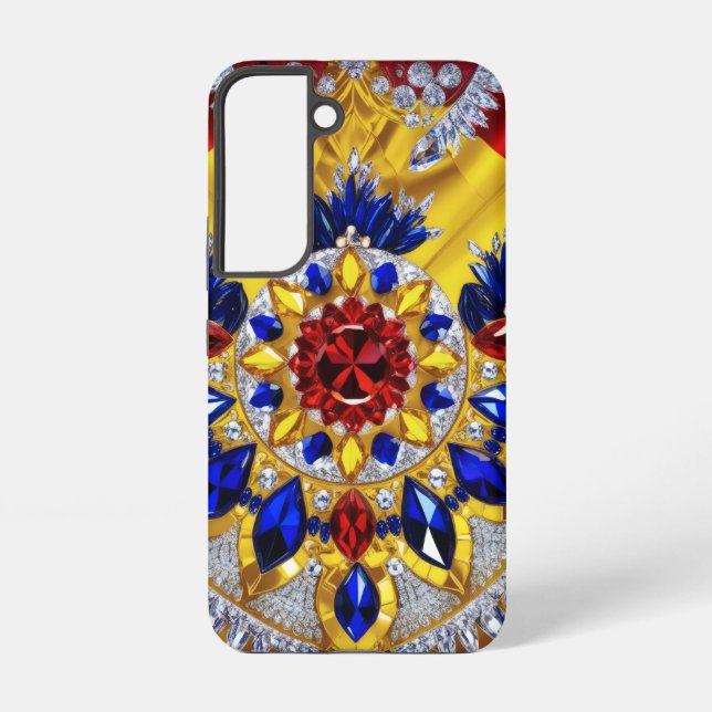 Samsung Galaxy S22 Fall mit rumänischen Farben Hülle (Rückseite)