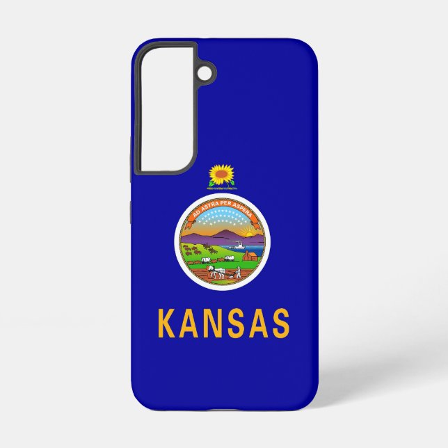 Samsung Galaxy S22 Fallflagge von Kansas Hülle (Rückseite)