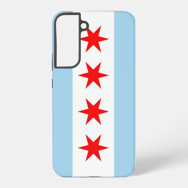 Samsung Galaxy S22 Plus Fallflagge von Chicago Samsung Galaxy Hülle (Rückseite)