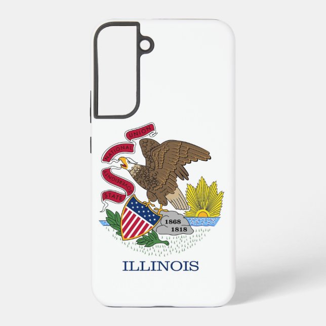 Samsung Galaxy S22 Plus Fallflagge von Illinois Samsung Galaxy Hülle (Rückseite)