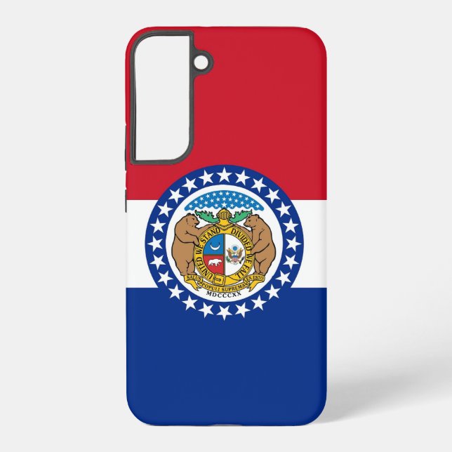 Samsung Galaxy S22 Plus Fallflagge von Missouri Samsung Galaxy Hülle (Rückseite)