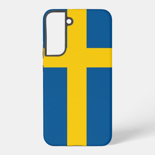 Samsung Galaxy S22 Plus Fallflagge von Schweden Hülle (Rückseite)