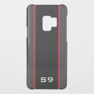 Samsung S9 Handy Gehäuse mit rotem Streifen in Mon Uncommon Samsung Galaxy S9 Hülle
