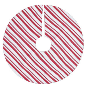 Samtbandstreifen, tiefrot und weiß polyester weihnachtsbaumdecke