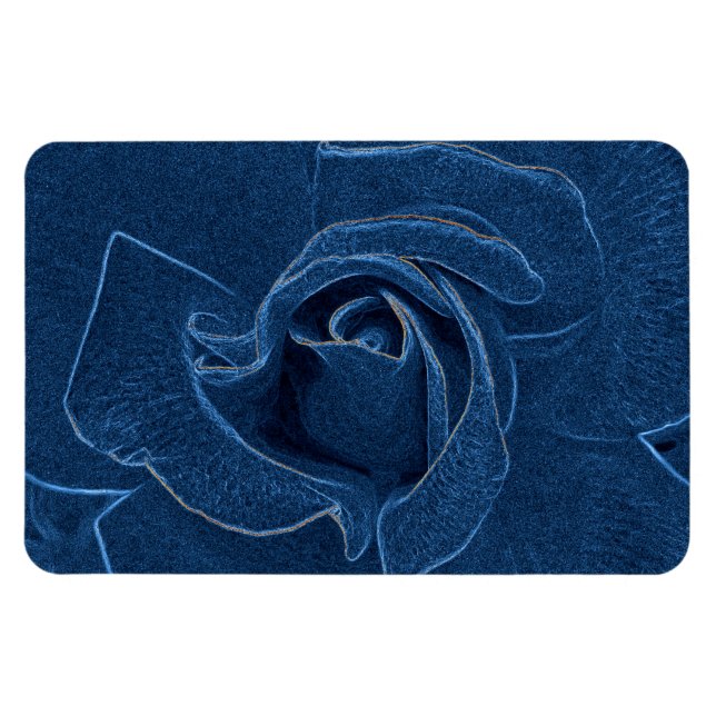 samtblaue Rose Magnet (Horizontal)
