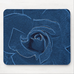 samtblaue Rose Mousepad