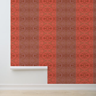 Samtige Ember Elegante Damaststreifen Tapete