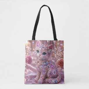 Samtige Katze Nacht Ästhetik Druck Tasche