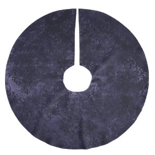Samtige Mitternacht-Damaskus Indigo-Violetter Gr Polyester Weihnachtsbaumdecke