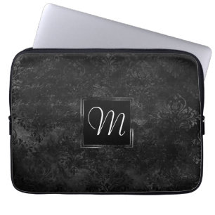 Samtiger Onyx-Damaskus Schwarzer Vampy-Grunge-Be Laptopschutzhülle