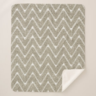 Samtiger Sandbraun Chevron-Muster Sherpadecke